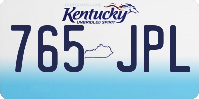 KY license plate 765JPL