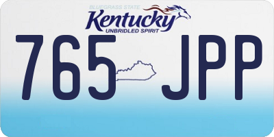 KY license plate 765JPP