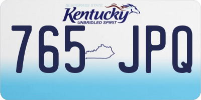 KY license plate 765JPQ