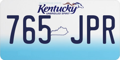 KY license plate 765JPR
