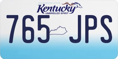 KY license plate 765JPS