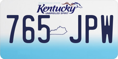 KY license plate 765JPW