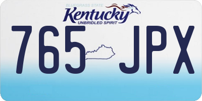 KY license plate 765JPX