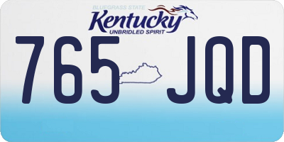 KY license plate 765JQD