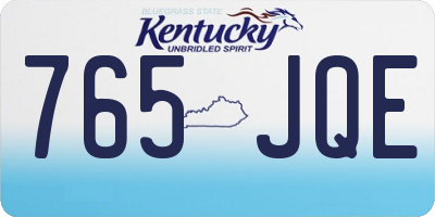 KY license plate 765JQE