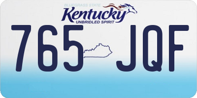 KY license plate 765JQF