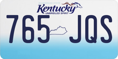 KY license plate 765JQS