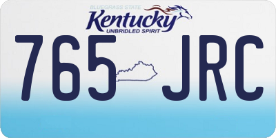 KY license plate 765JRC