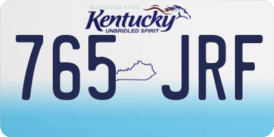 KY license plate 765JRF