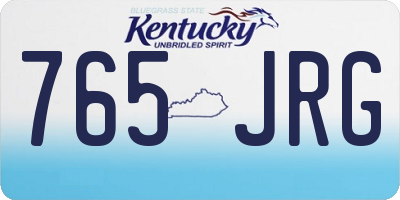 KY license plate 765JRG