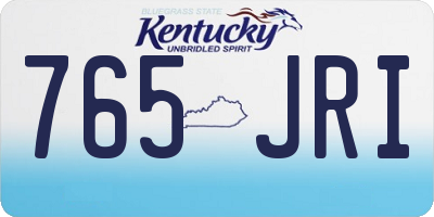 KY license plate 765JRI