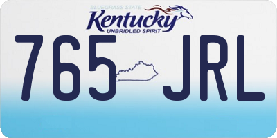 KY license plate 765JRL