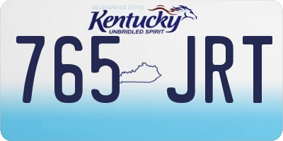 KY license plate 765JRT