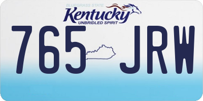 KY license plate 765JRW