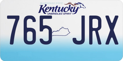 KY license plate 765JRX