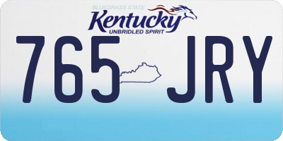 KY license plate 765JRY