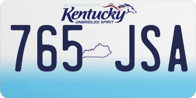 KY license plate 765JSA