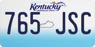 KY license plate 765JSC