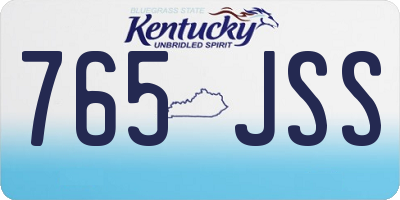 KY license plate 765JSS