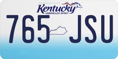 KY license plate 765JSU