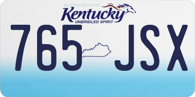 KY license plate 765JSX