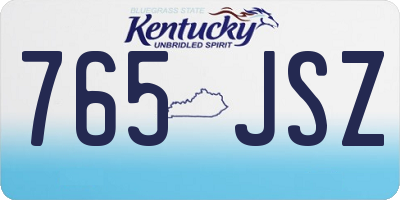 KY license plate 765JSZ