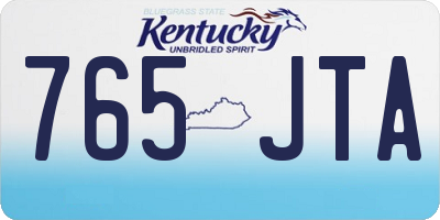 KY license plate 765JTA