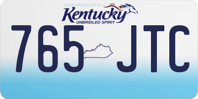 KY license plate 765JTC