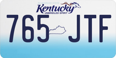 KY license plate 765JTF