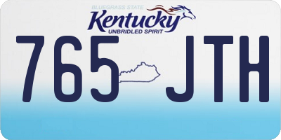 KY license plate 765JTH