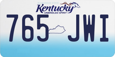 KY license plate 765JWI