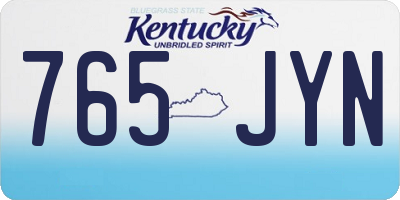 KY license plate 765JYN