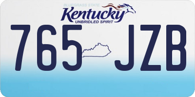 KY license plate 765JZB