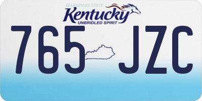 KY license plate 765JZC