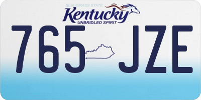 KY license plate 765JZE