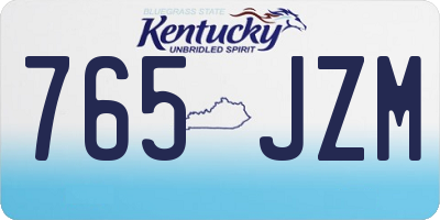 KY license plate 765JZM