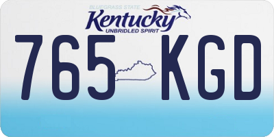 KY license plate 765KGD