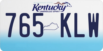 KY license plate 765KLW