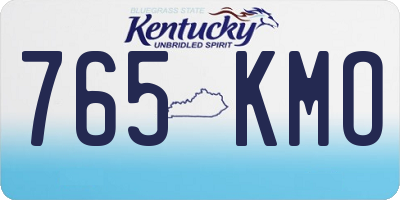 KY license plate 765KMO