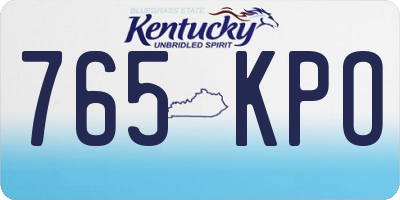 KY license plate 765KPO