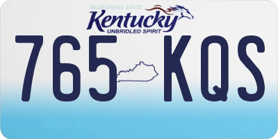 KY license plate 765KQS