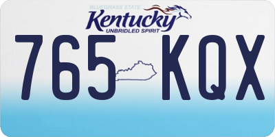 KY license plate 765KQX