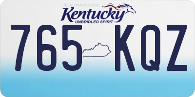 KY license plate 765KQZ