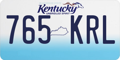 KY license plate 765KRL
