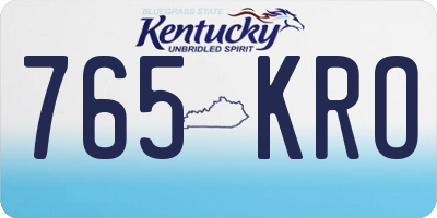 KY license plate 765KRO