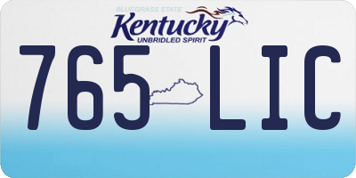 KY license plate 765LIC