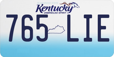 KY license plate 765LIE