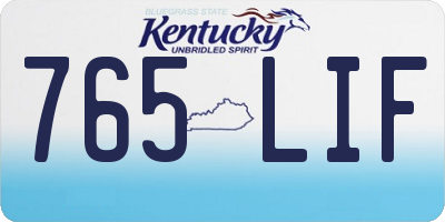 KY license plate 765LIF