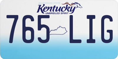 KY license plate 765LIG