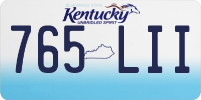 KY license plate 765LII